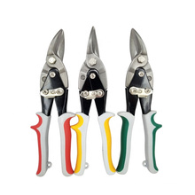 Customized professional chrome vanadium straight / left / right head  steel cutting aviation tin scissor snips